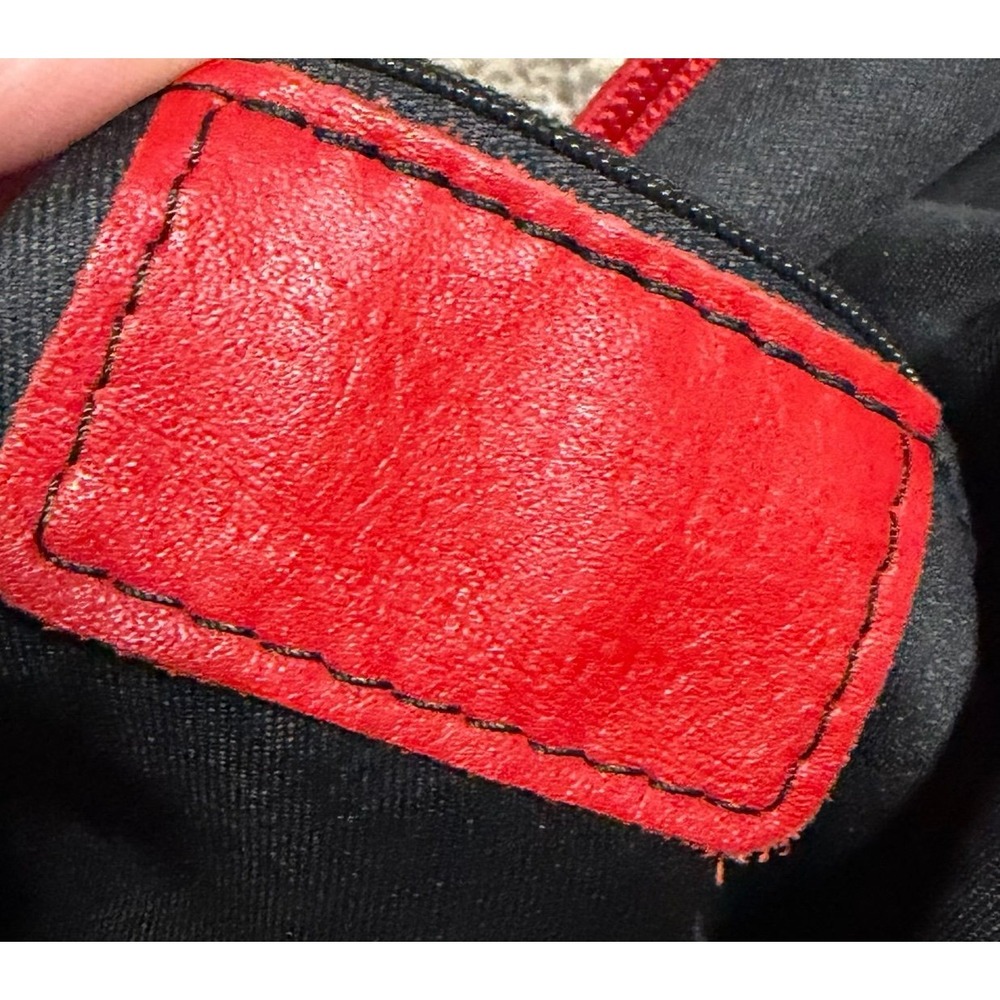 Vera Pelle Genuine Leather Backpack Purse Red Vintage Sling Bag Soft - Picture 7 of 7
